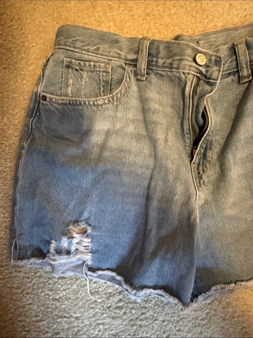 Old Navy Light Blue Distressed Denim Cutoff Shorts